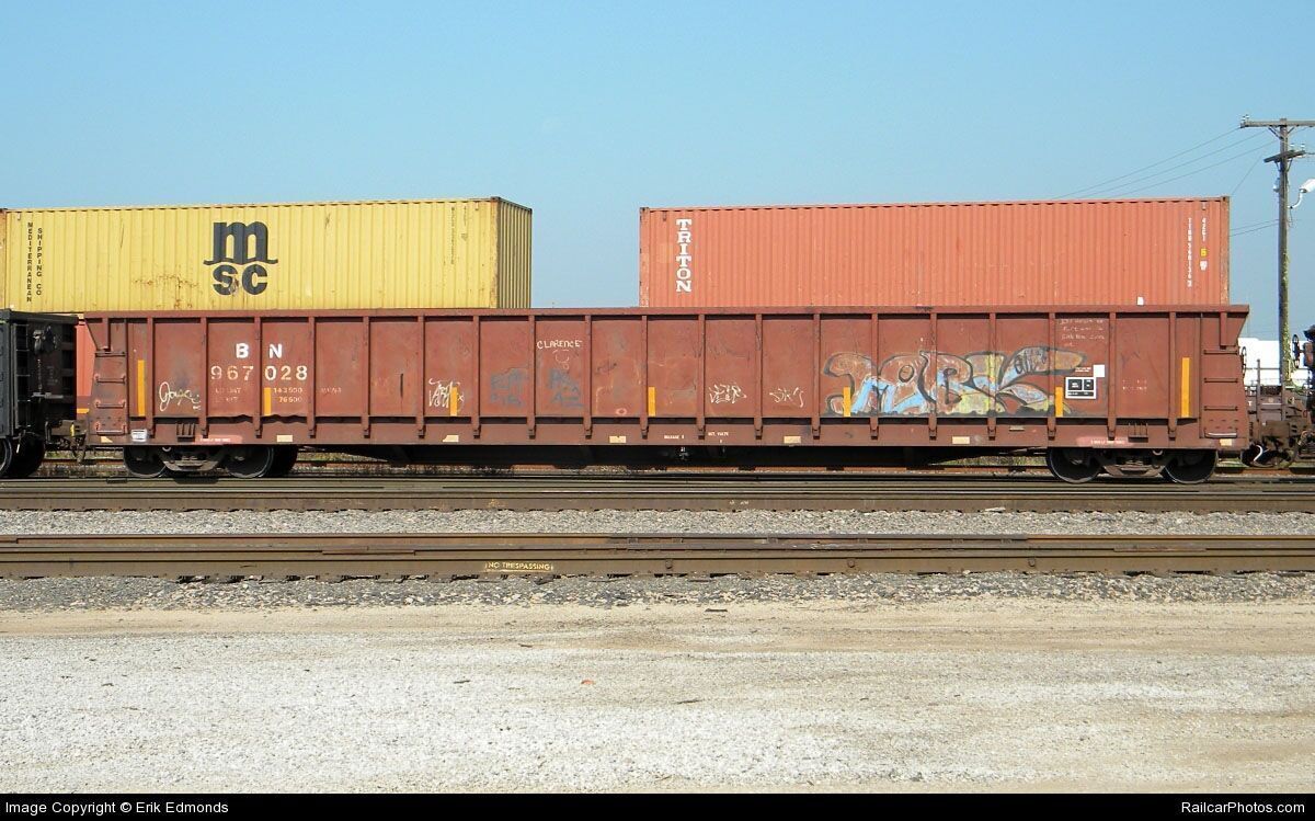 HO Burlington Northern 61 6 MOW Crosstie Gondola 3D print model_2