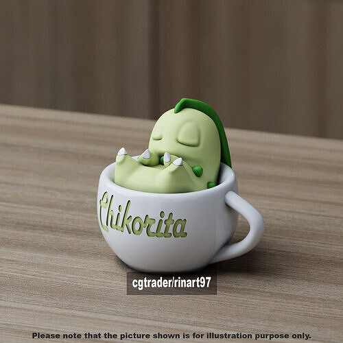 Chikorita chill cup 3D print model