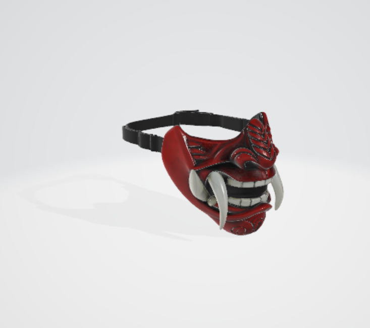 Samurai mask 3 3D model_1