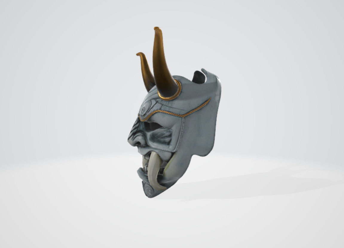 Samurai Mask 5 3D model_1
