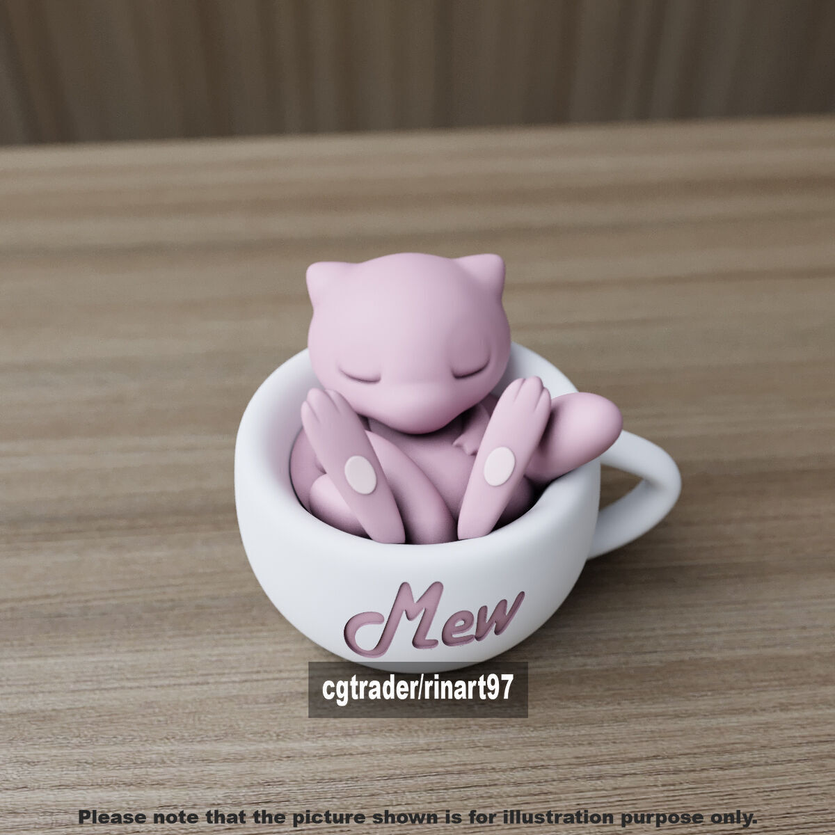 mew chill cup 3D print model_2
