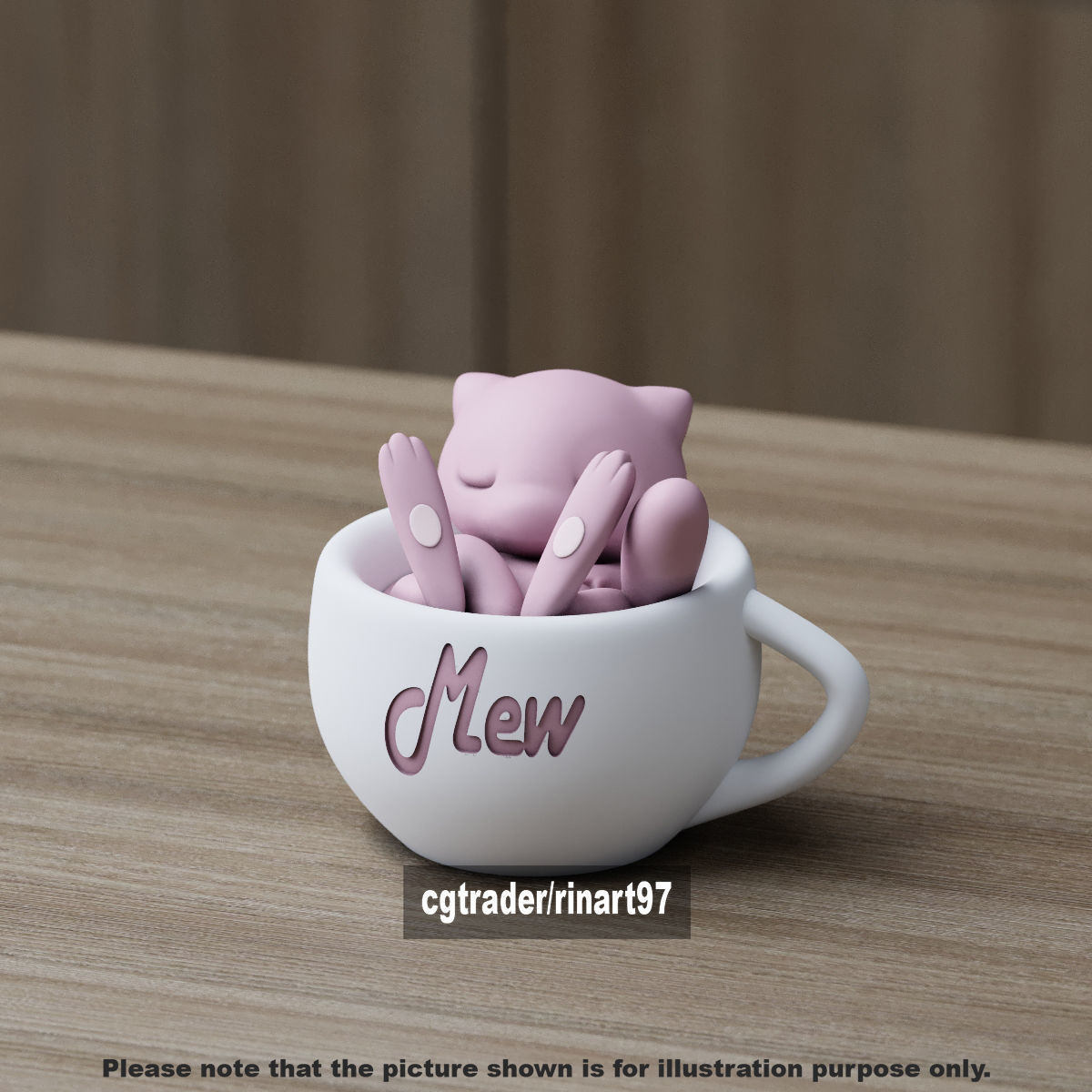 mew chill cup 3D print model_8