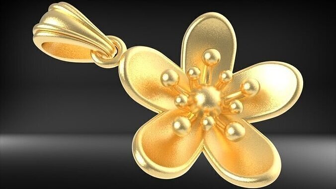 Beautiful Flower Pendant Necklace charm Jewelry 3D print model