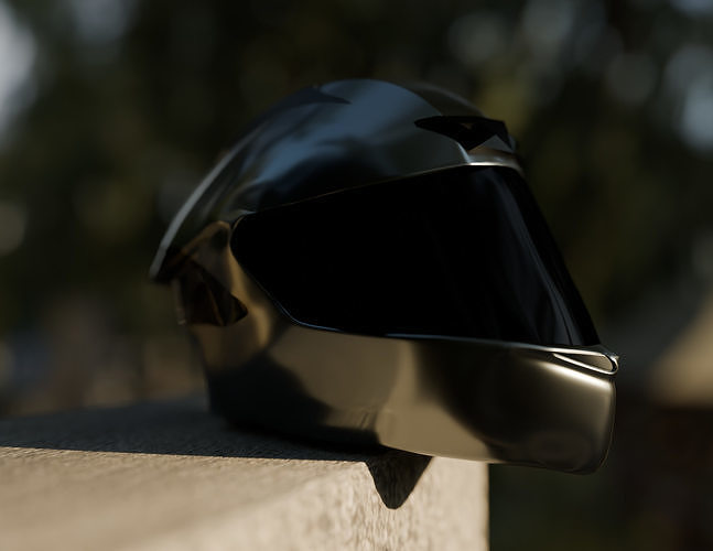 Futuristic Motorcycle Helmet 3D Model - High Quality 3D model