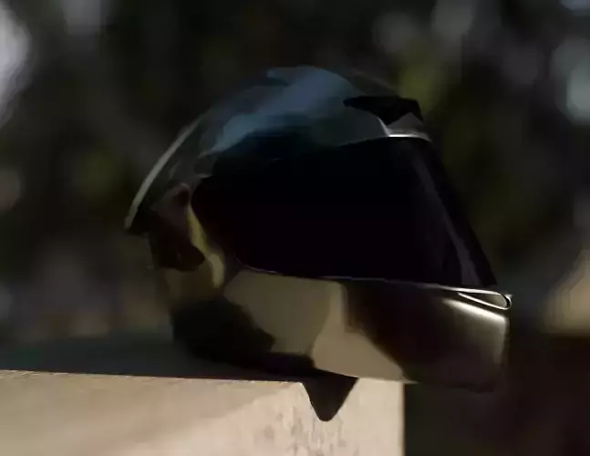 Futuristic Motorcycle Helmet 3D Model - High Quality