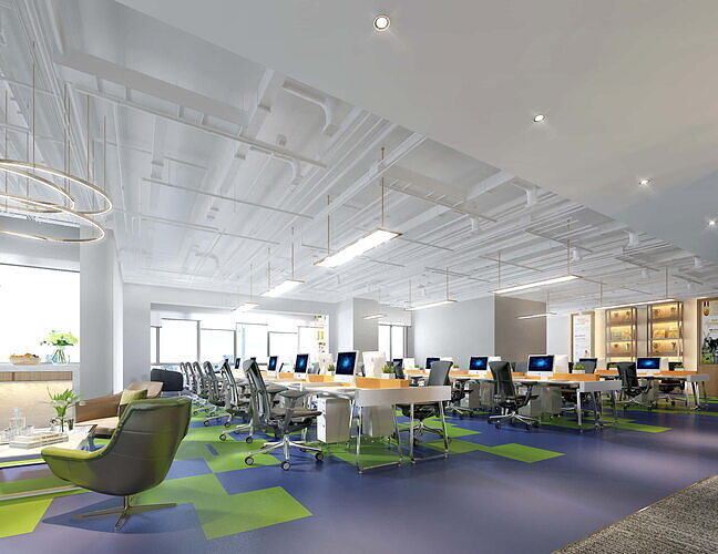 Photorealistic Corporate Office Interior Detailed Furniture Prop Low-poly 3D model