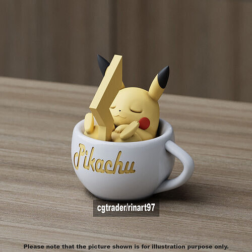 pikachu chill cup 3D print model