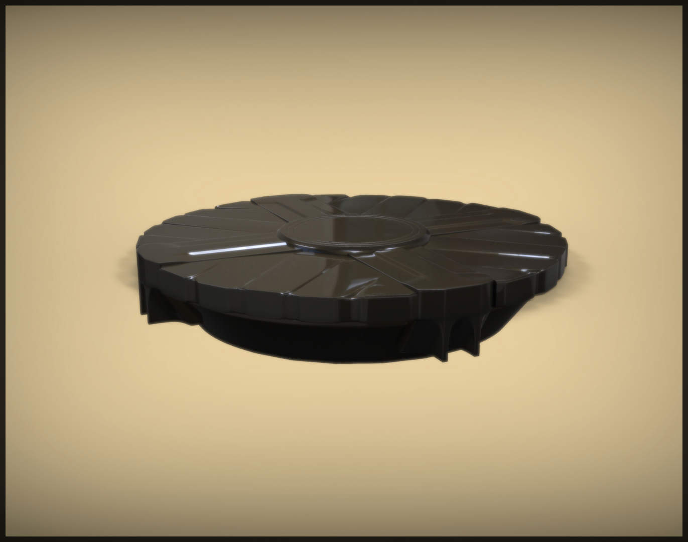Platform circular plate 3D model_1