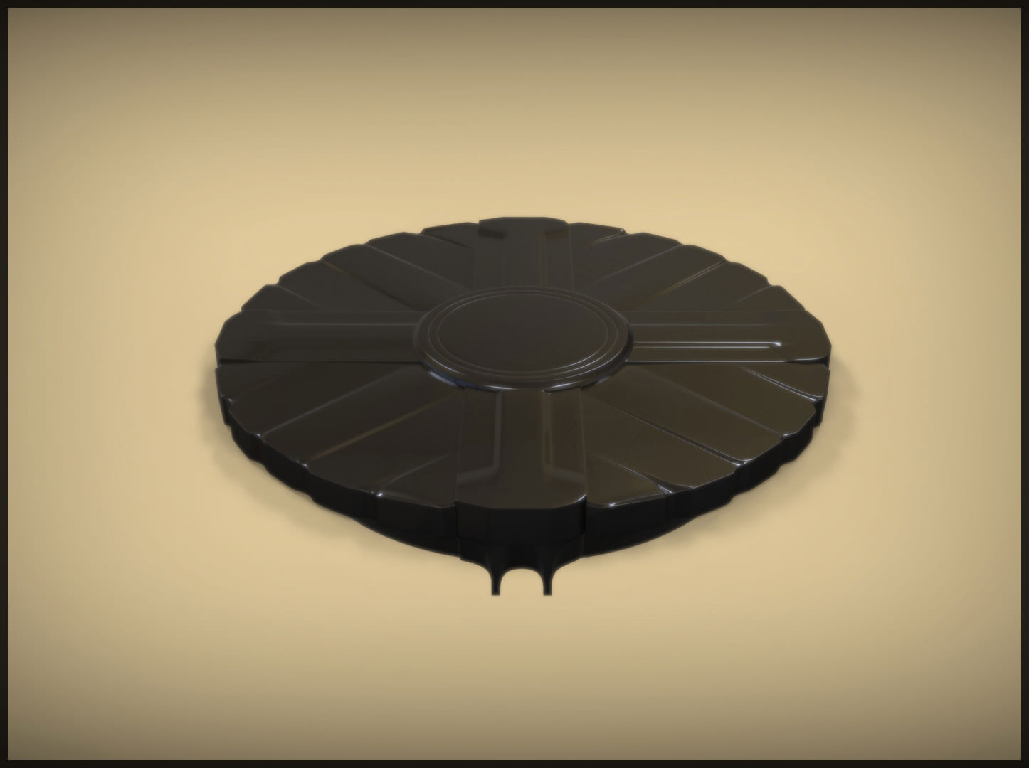 Platform circular plate 3D model_2