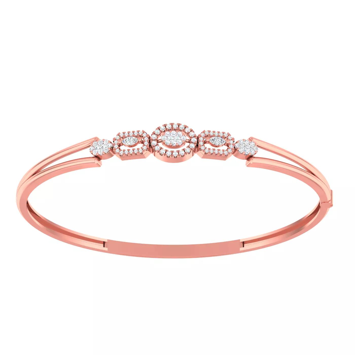 Diamond light gold bracelet 3D print model