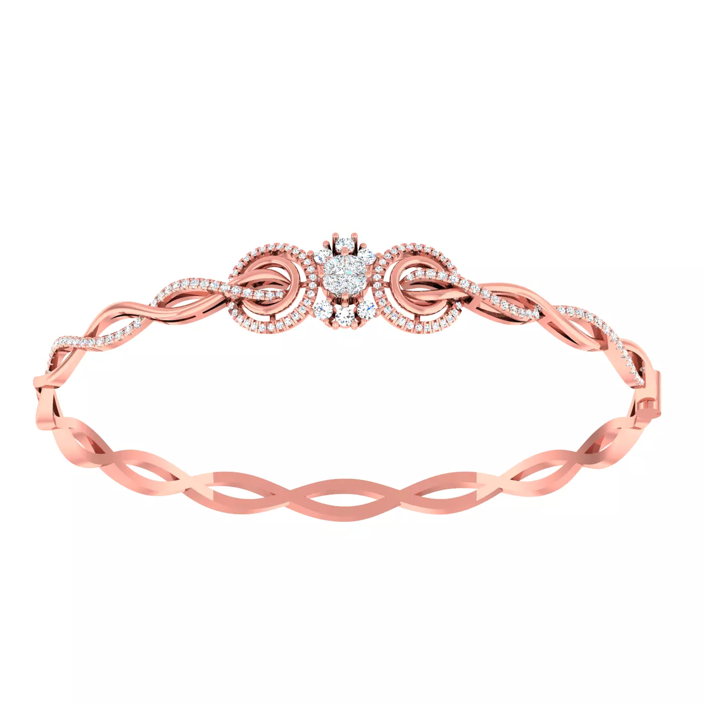 Diamond light gold bracelet 3D print model
