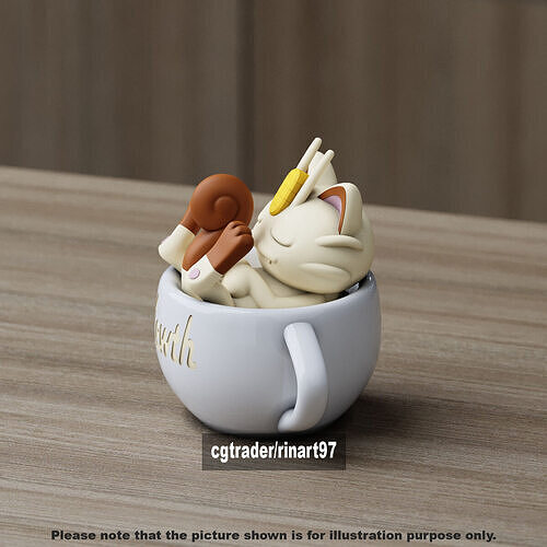 Meowth chill cup 3D print model