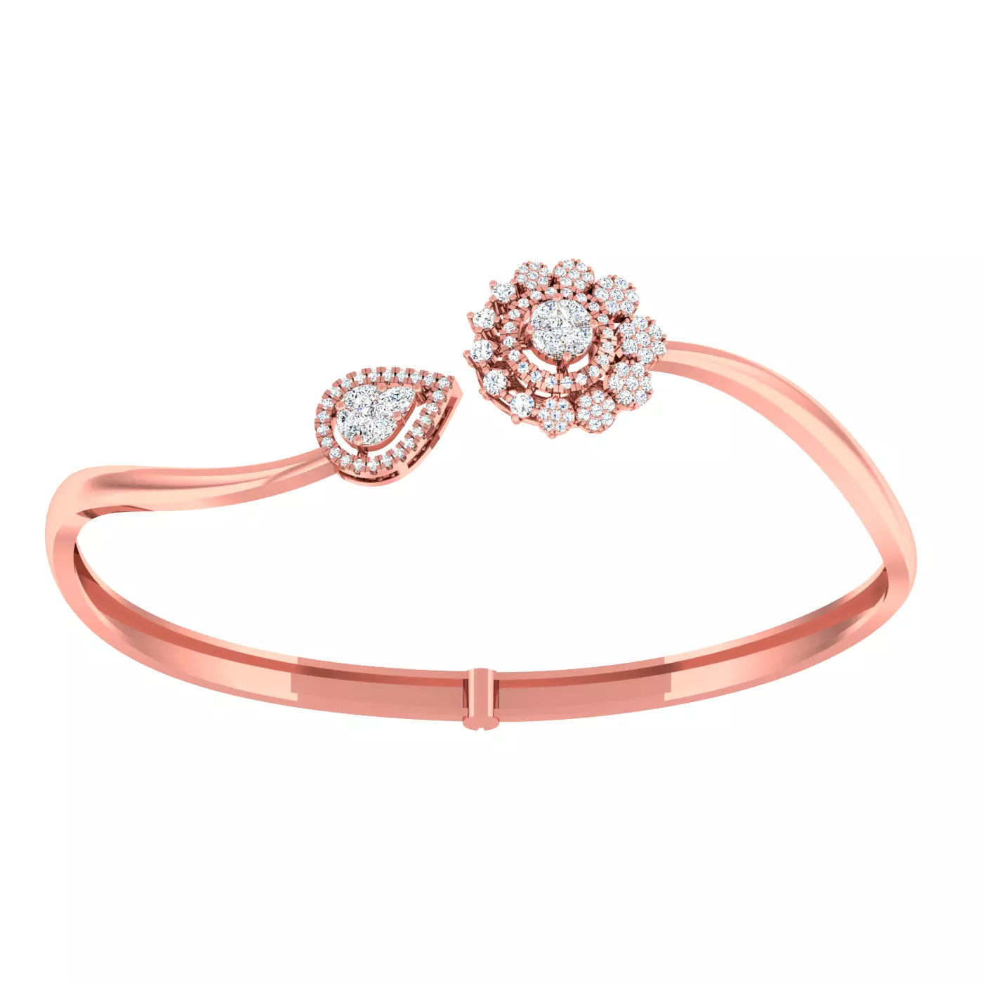 Diamond light gold bracelet 3D print model