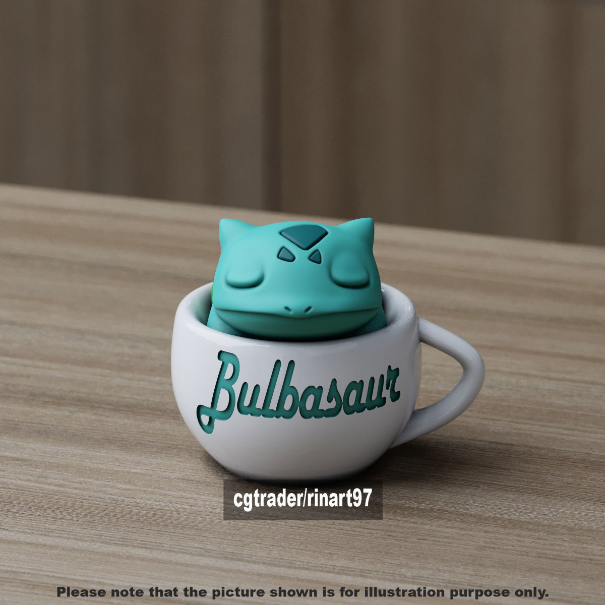 Bulbasaur chill cup 3D print model_6