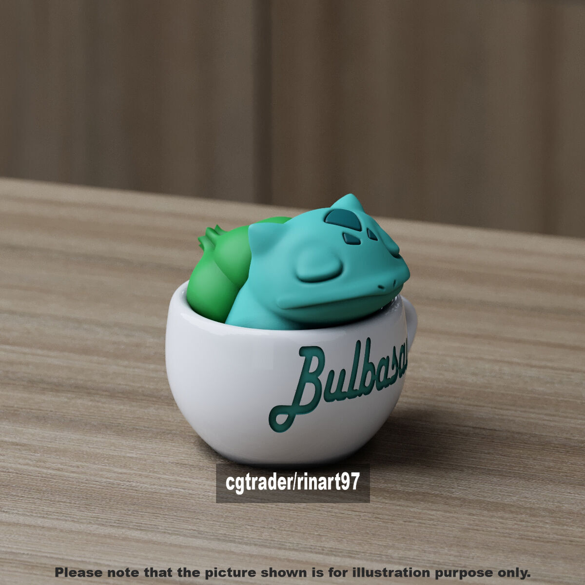 Bulbasaur chill cup 3D print model_10