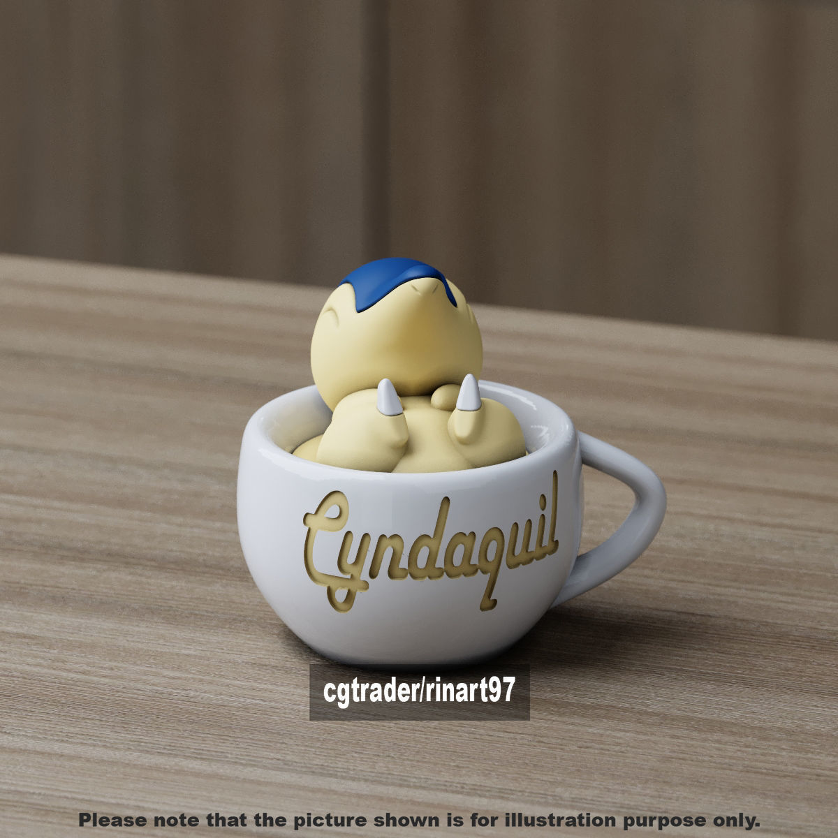Cyndaquil chill cup from pokemon 3D print model_6
