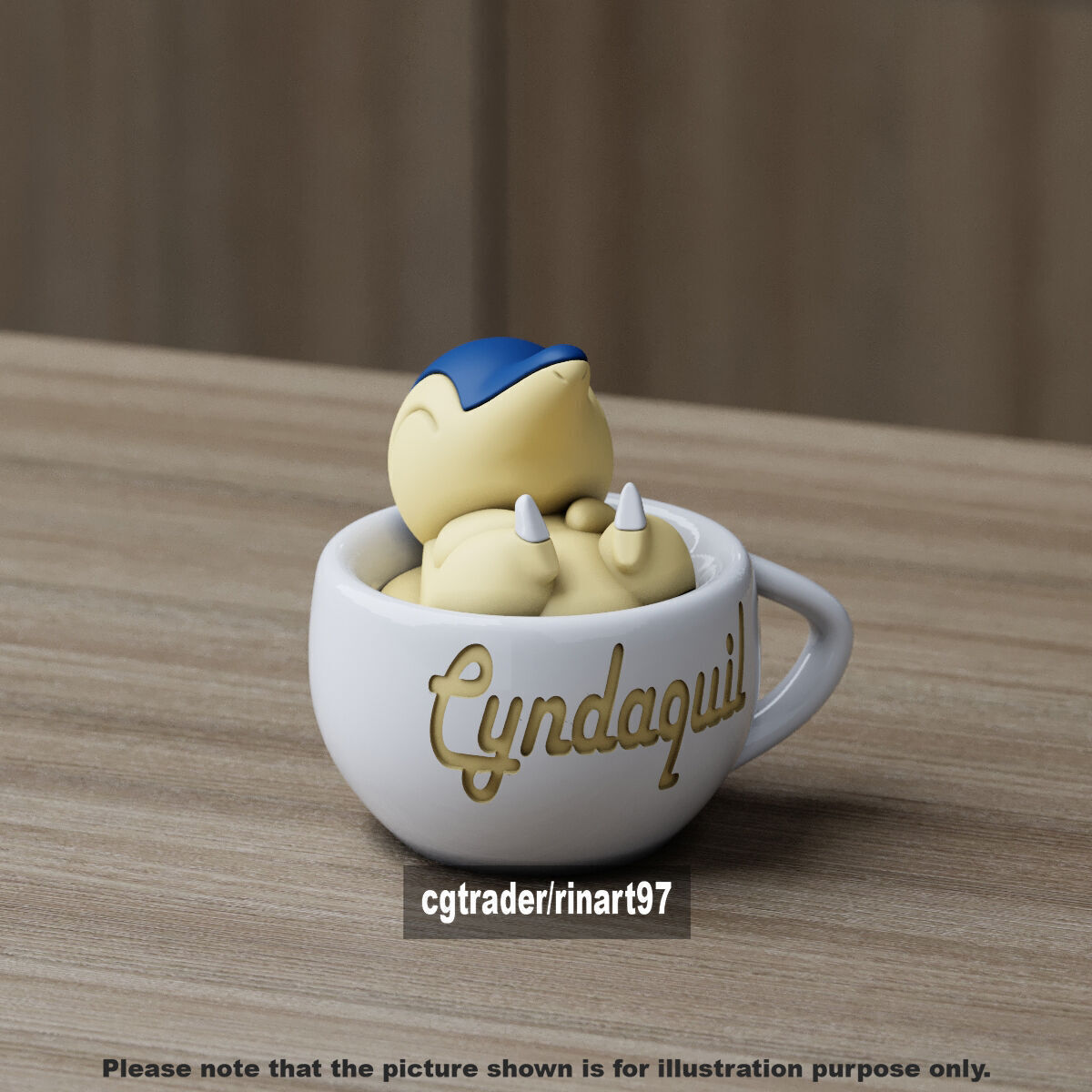 Cyndaquil chill cup from pokemon 3D print model_7
