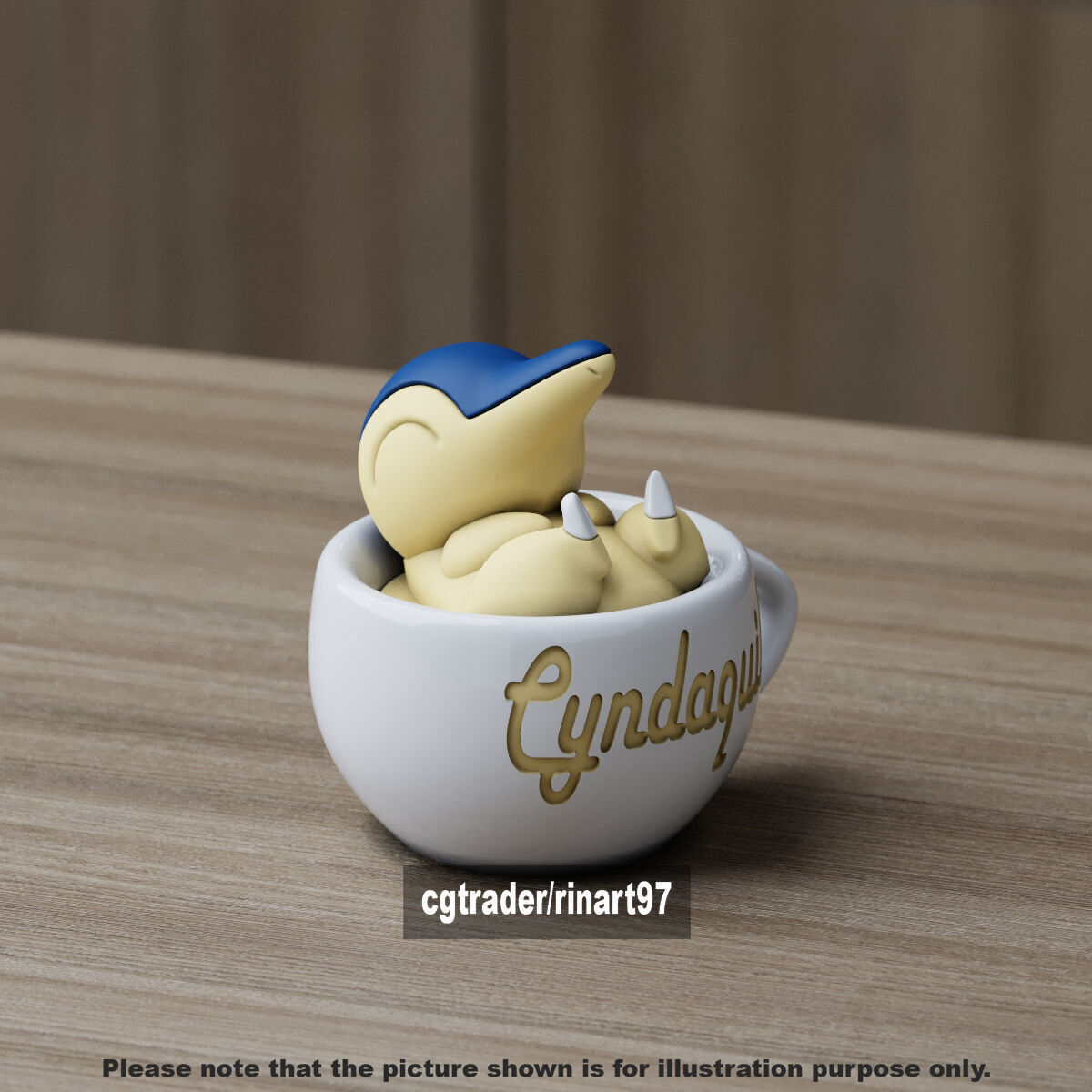 Cyndaquil chill cup from pokemon 3D print model_9