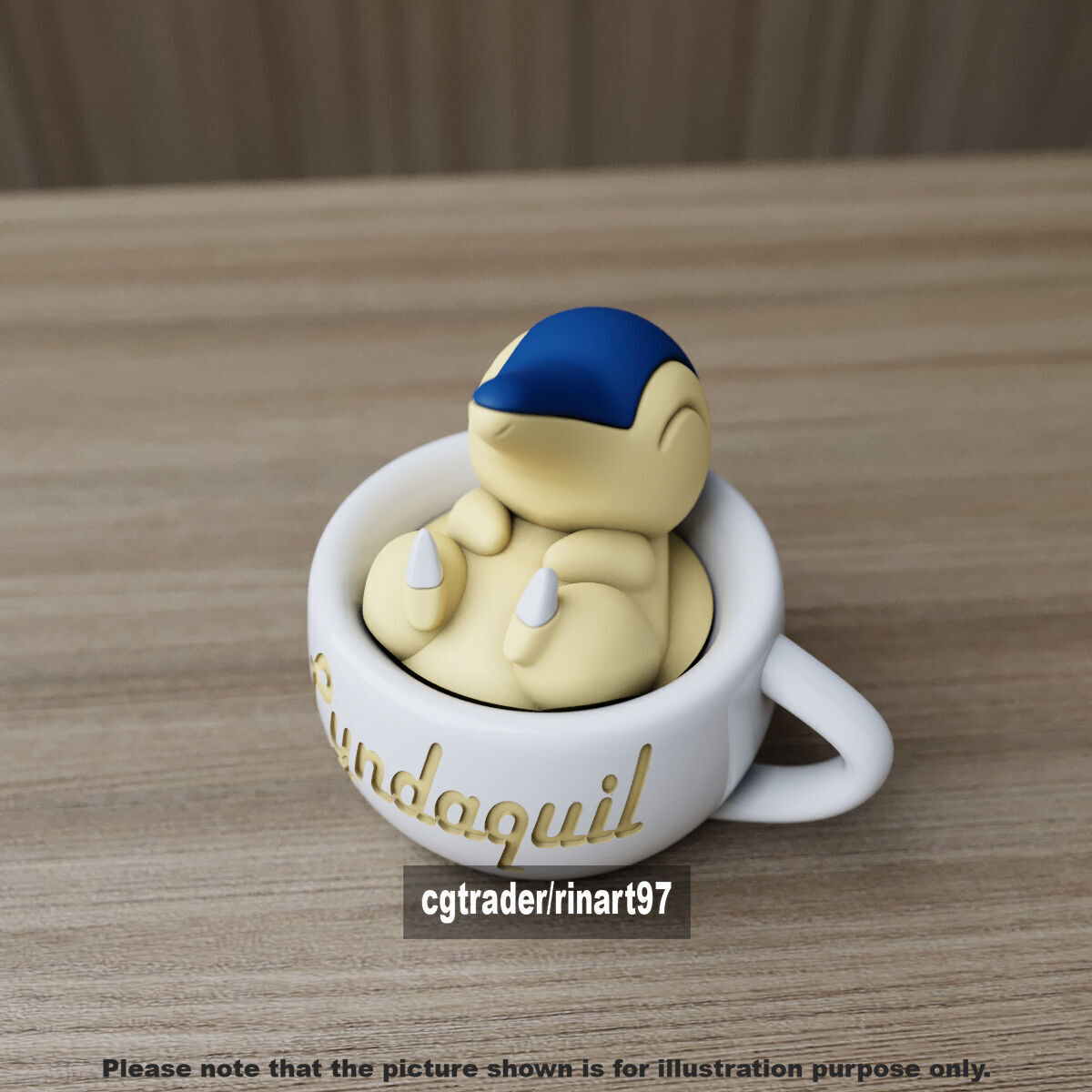 Cyndaquil chill cup from pokemon 3D print model_3