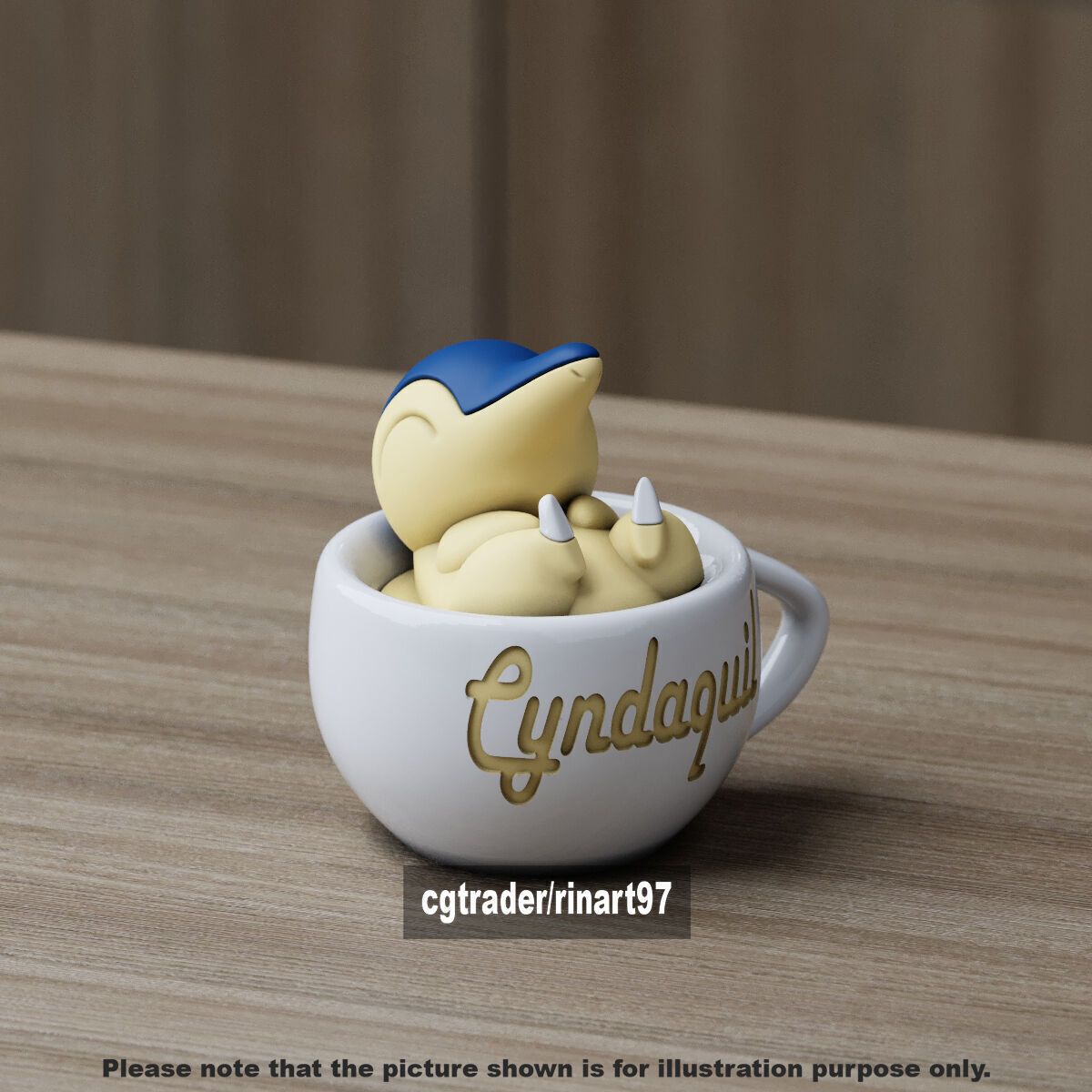 Cyndaquil chill cup from pokemon 3D print model_8