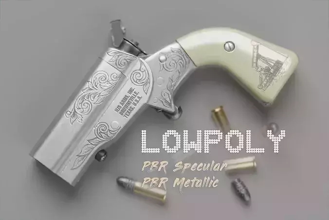 HJS Frontier Four Derringer Engraved Oil Rig Grip