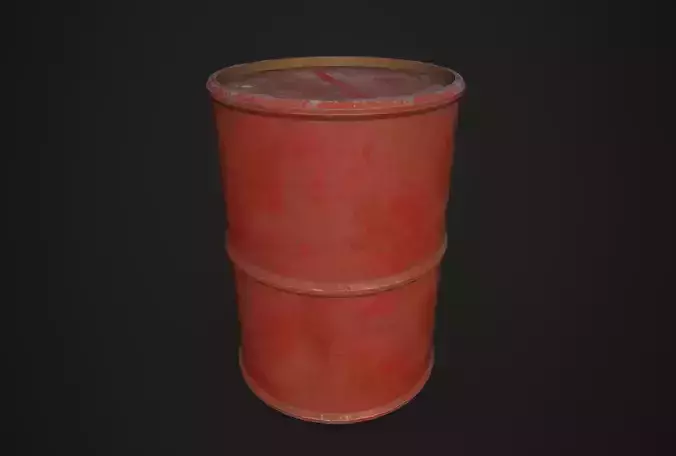 Realistic 3D Oil Barrel with PBR Textures