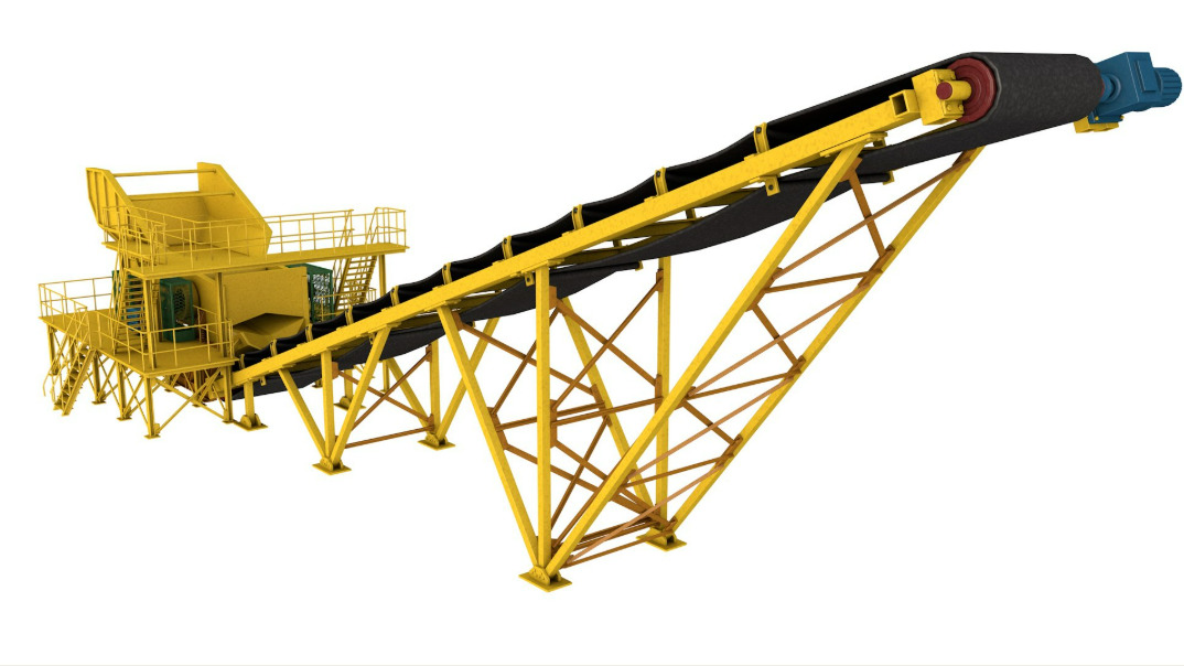 Stone Crusher Machine 3D model_1