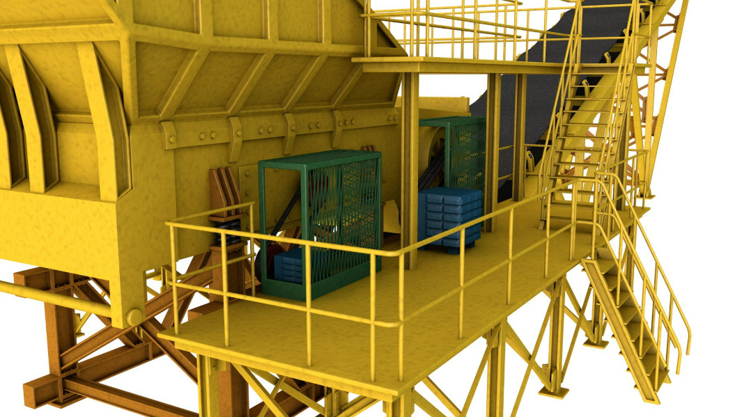 Stone Crusher Machine 3D model_10