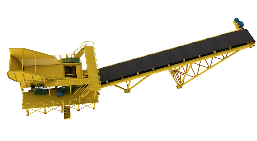 Stone Crusher Machine 3D model_2
