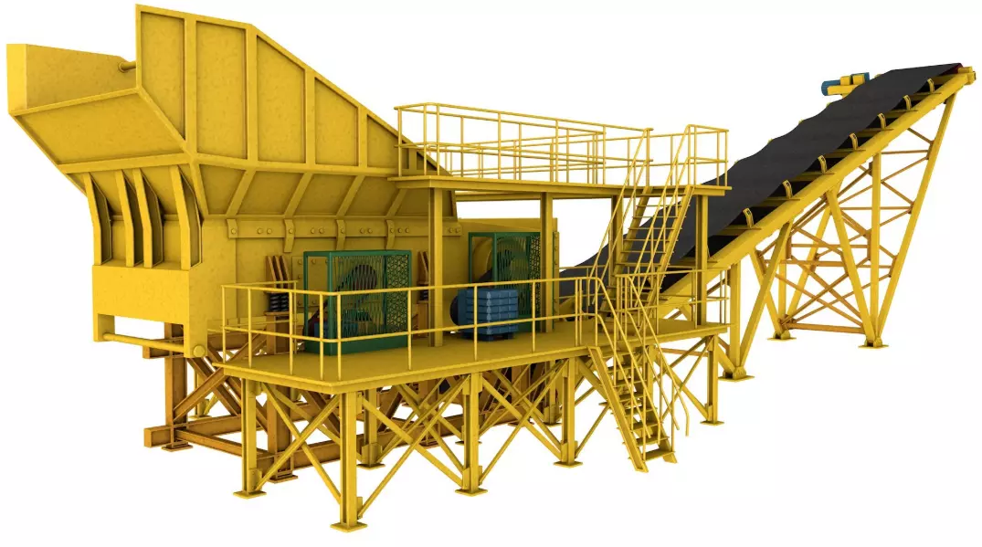 Stone Crusher Machine 3D model_0