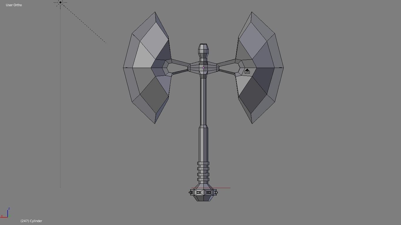 Simple model 3 axe Free low-poly 3D model