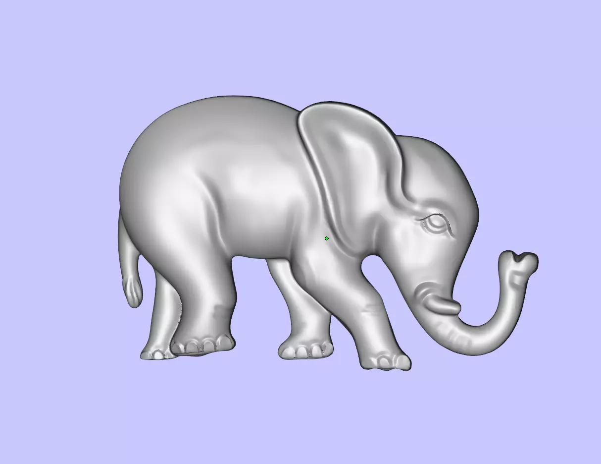 Elephant pendent  15mm 3D print model_0