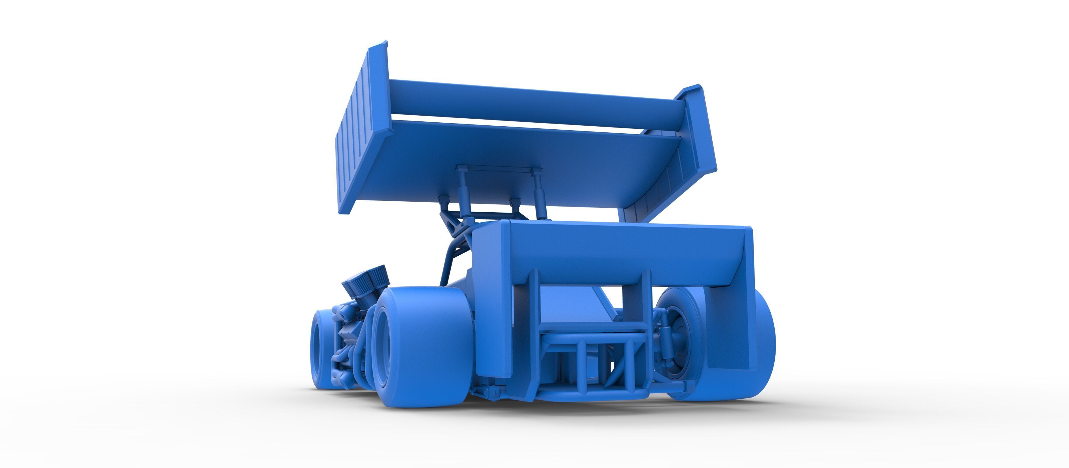 Supermodified front engine Winged race car V3 Scale 1 to 25 3D print model_42