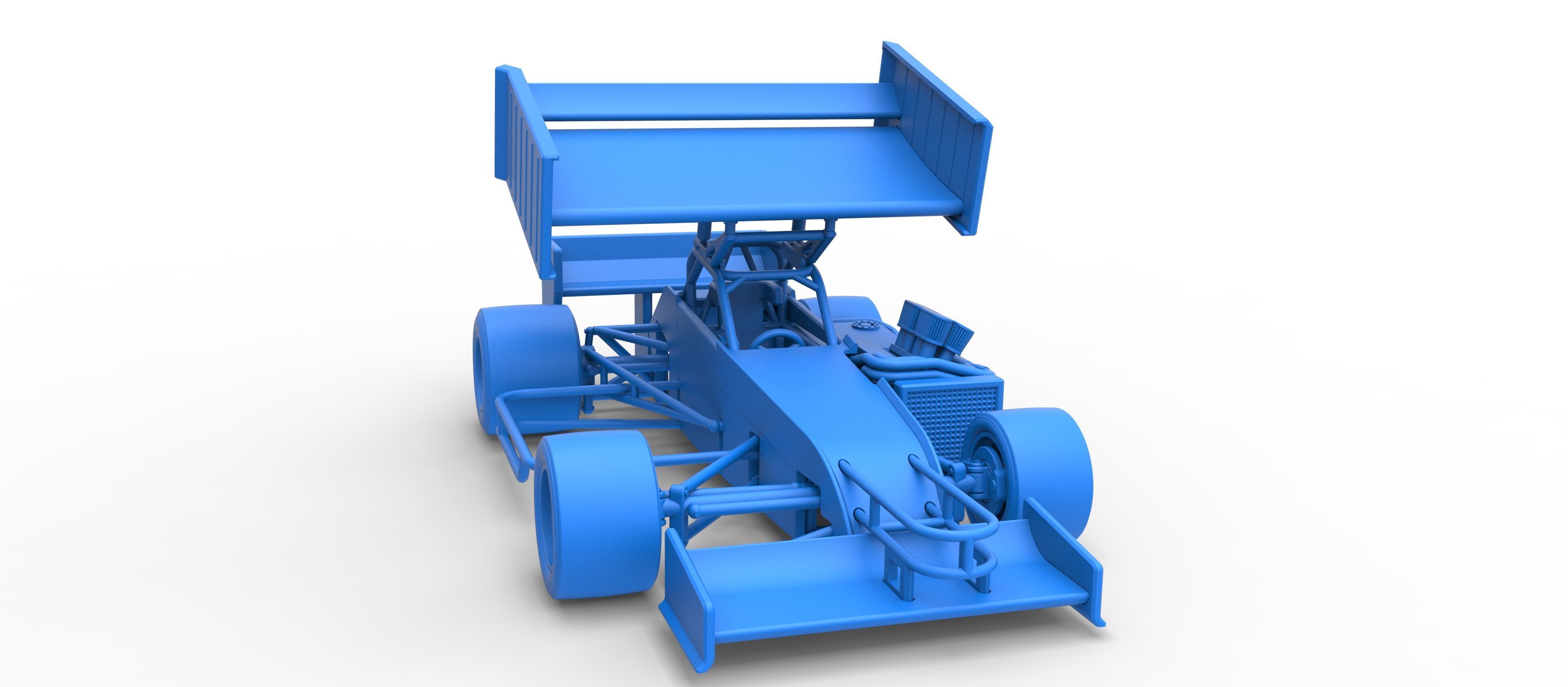 Supermodified front engine Winged race car V3 Scale 1 to 25 3D print model_53