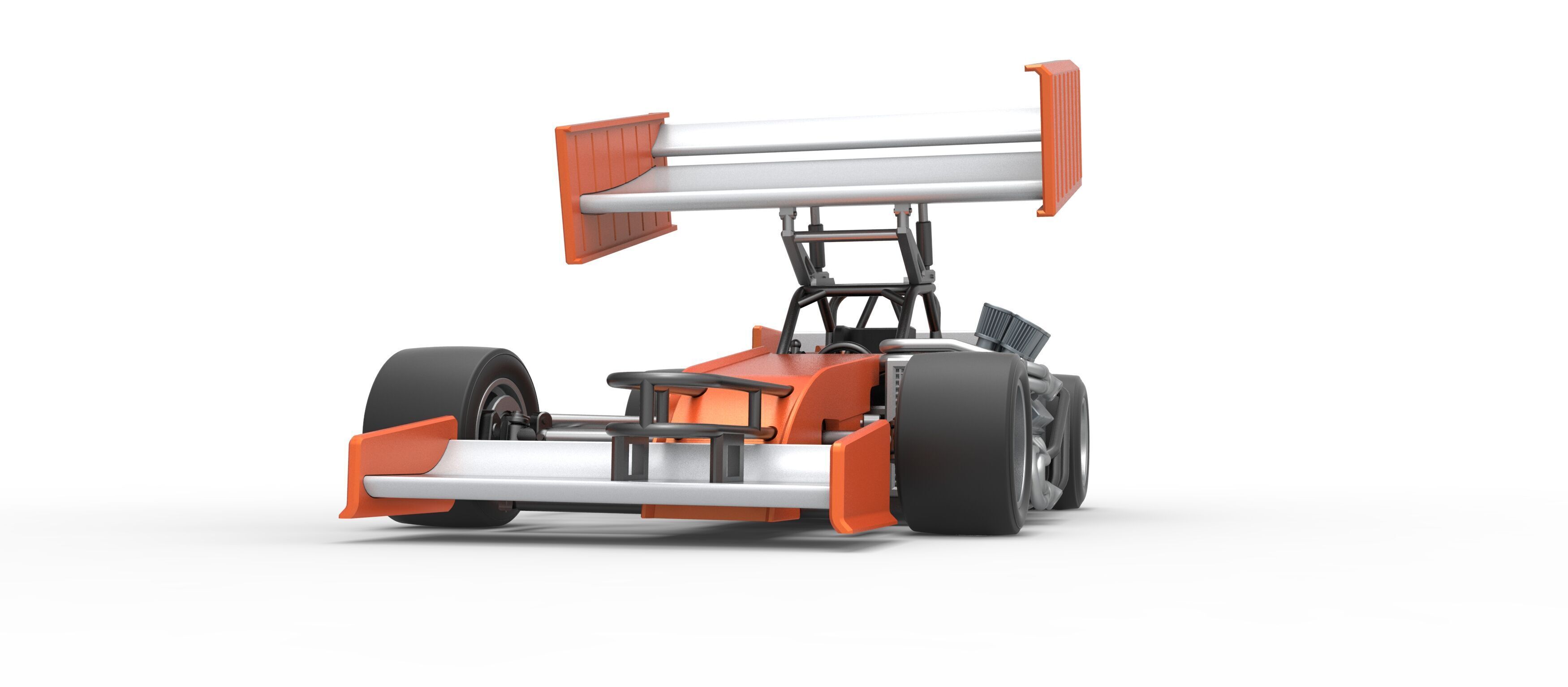 Supermodified front engine Winged race car V3 Scale 1 to 25 3D print model_6