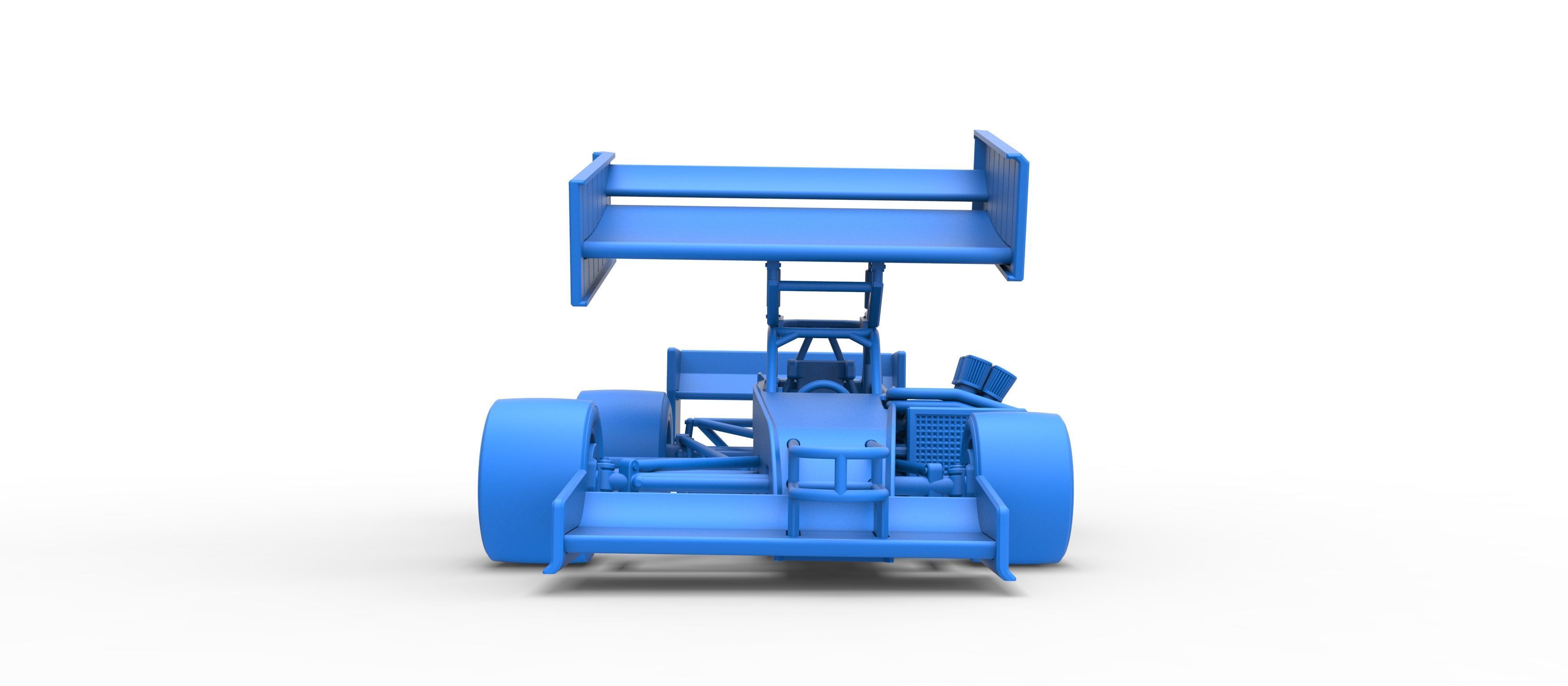 Supermodified front engine Winged race car V3 Scale 1 to 25 3D print model_34