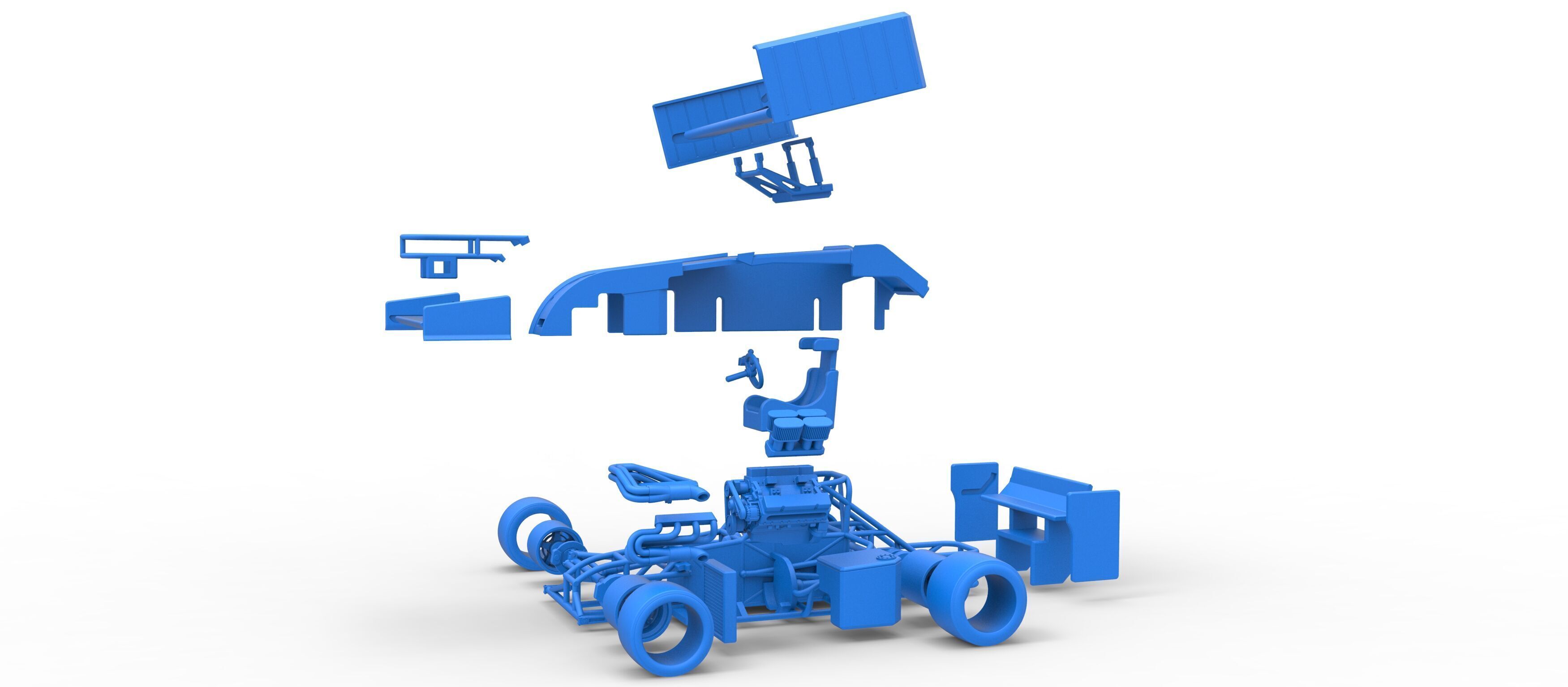 Supermodified front engine Winged race car V3 Scale 1 to 25 3D print model_55