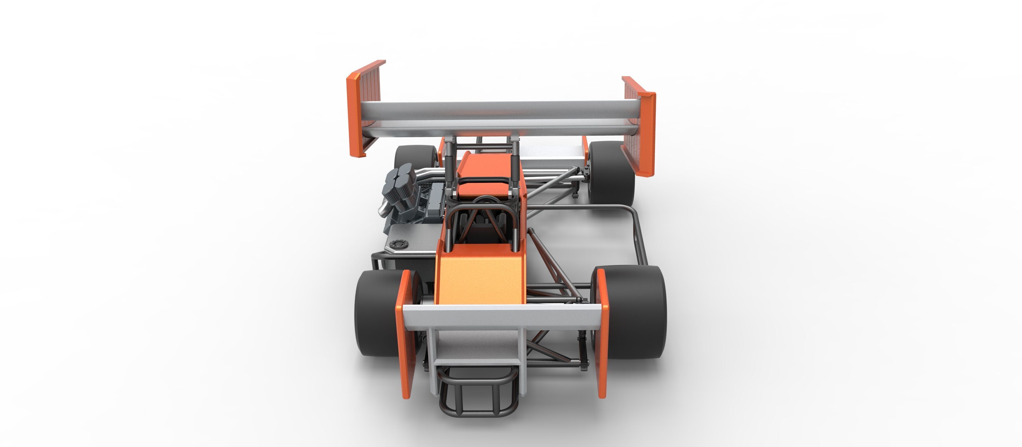 Supermodified front engine Winged race car V3 Scale 1 to 25 3D print model_17