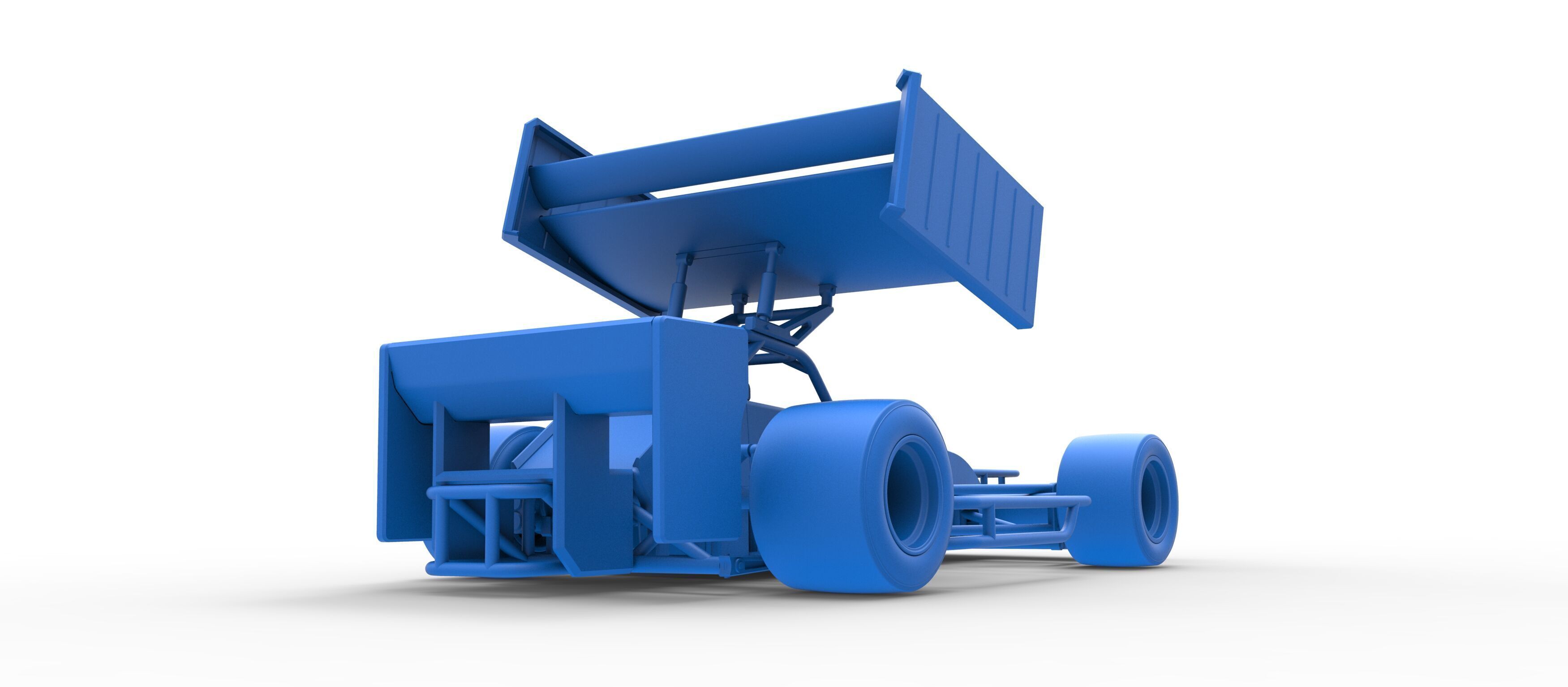 Supermodified front engine Winged race car V3 Scale 1 to 25 3D print model_46