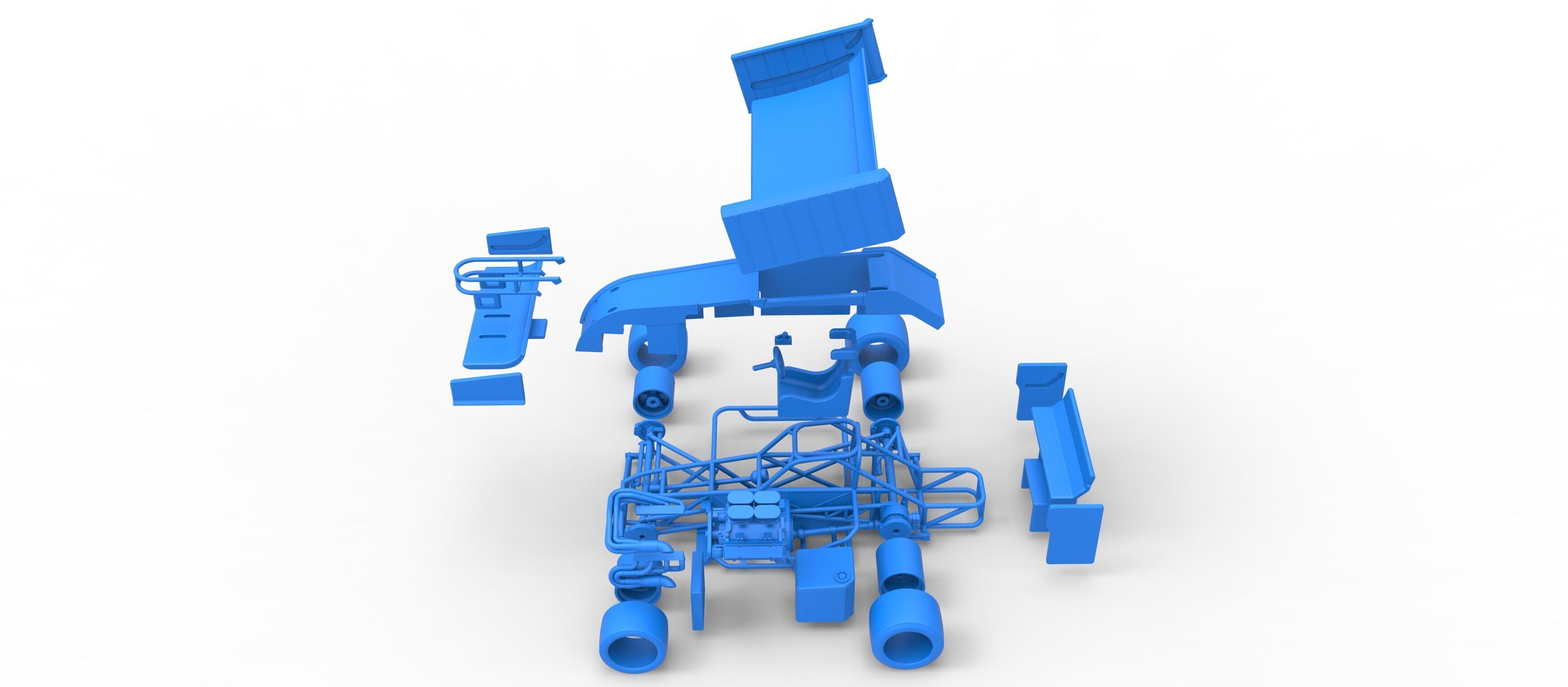 Supermodified front engine Winged race car V3 Scale 1 to 25 3D print model_60