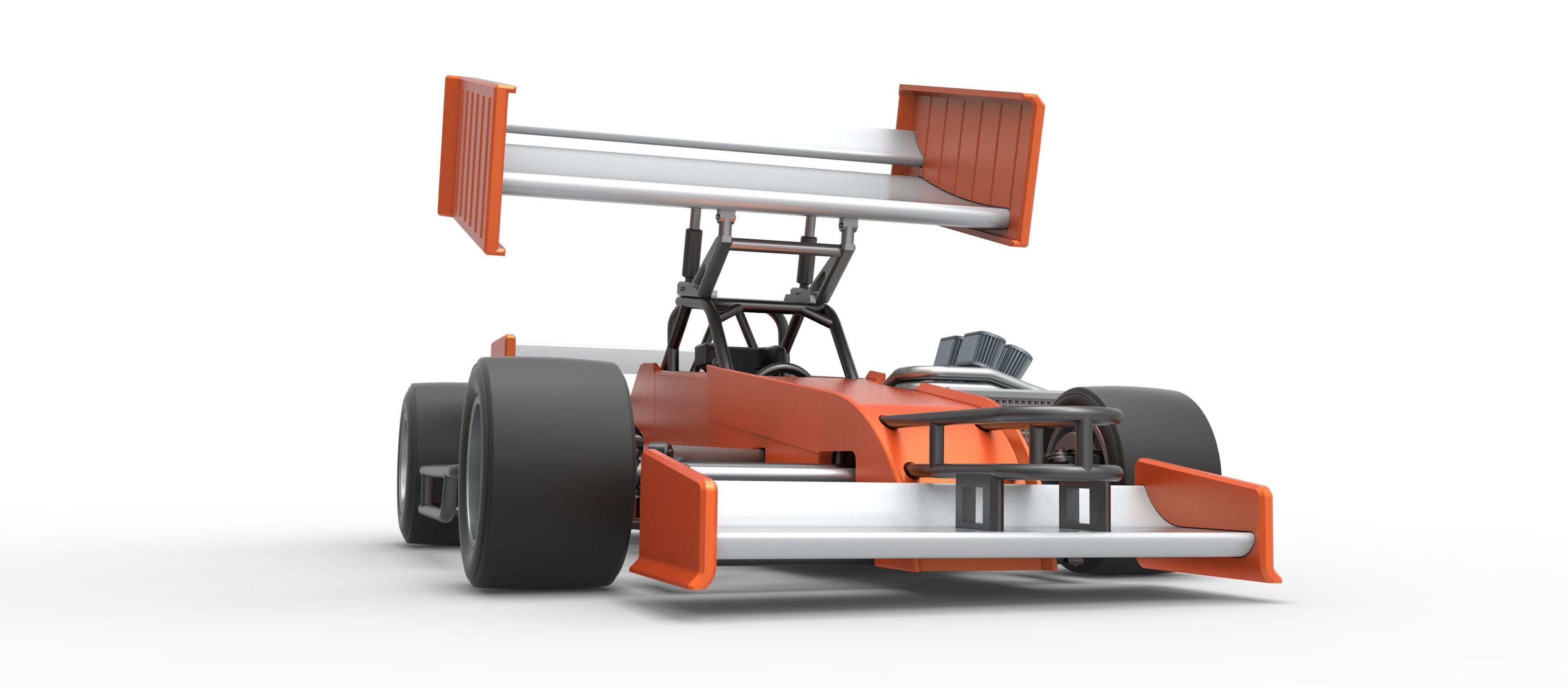 Supermodified front engine Winged race car V3 Scale 1 to 25 3D print model_27