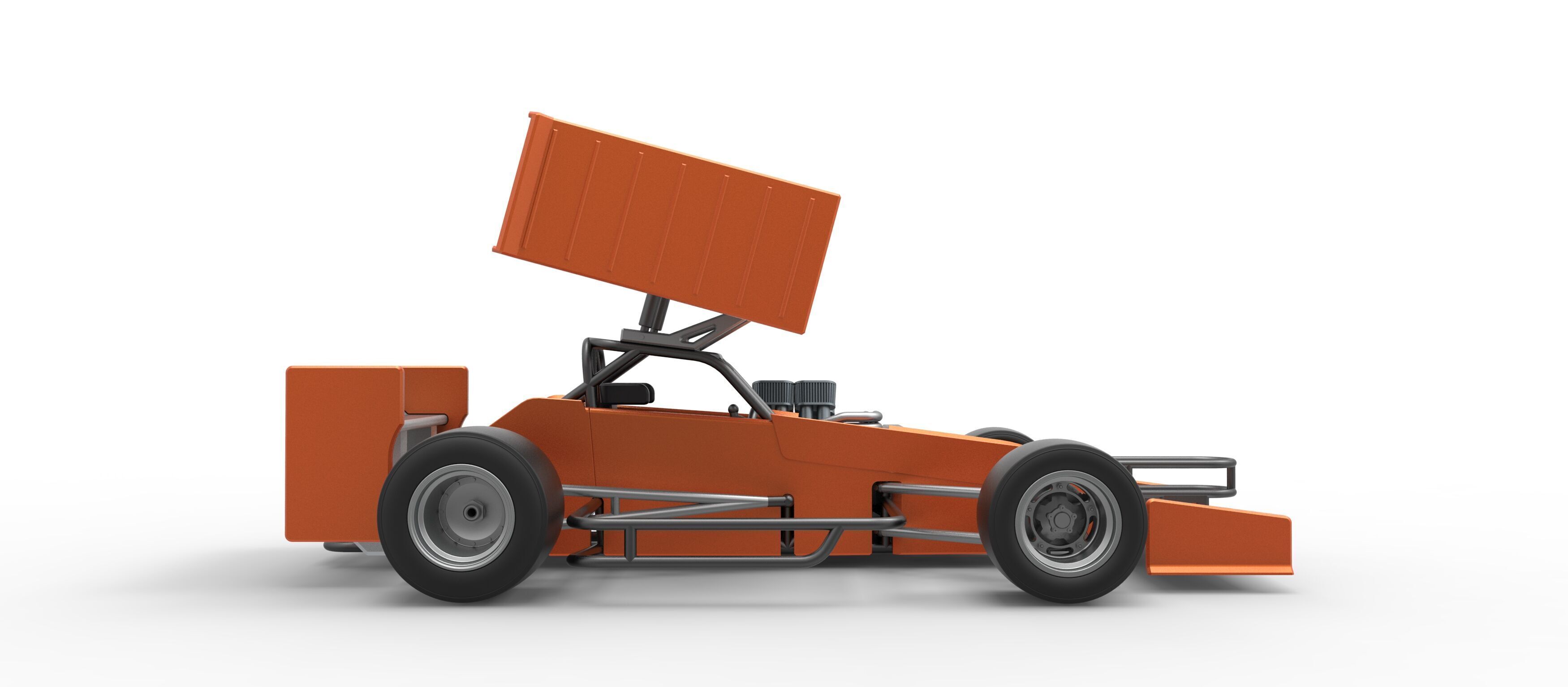 Supermodified front engine Winged race car V3 Scale 1 to 25 3D print model_22