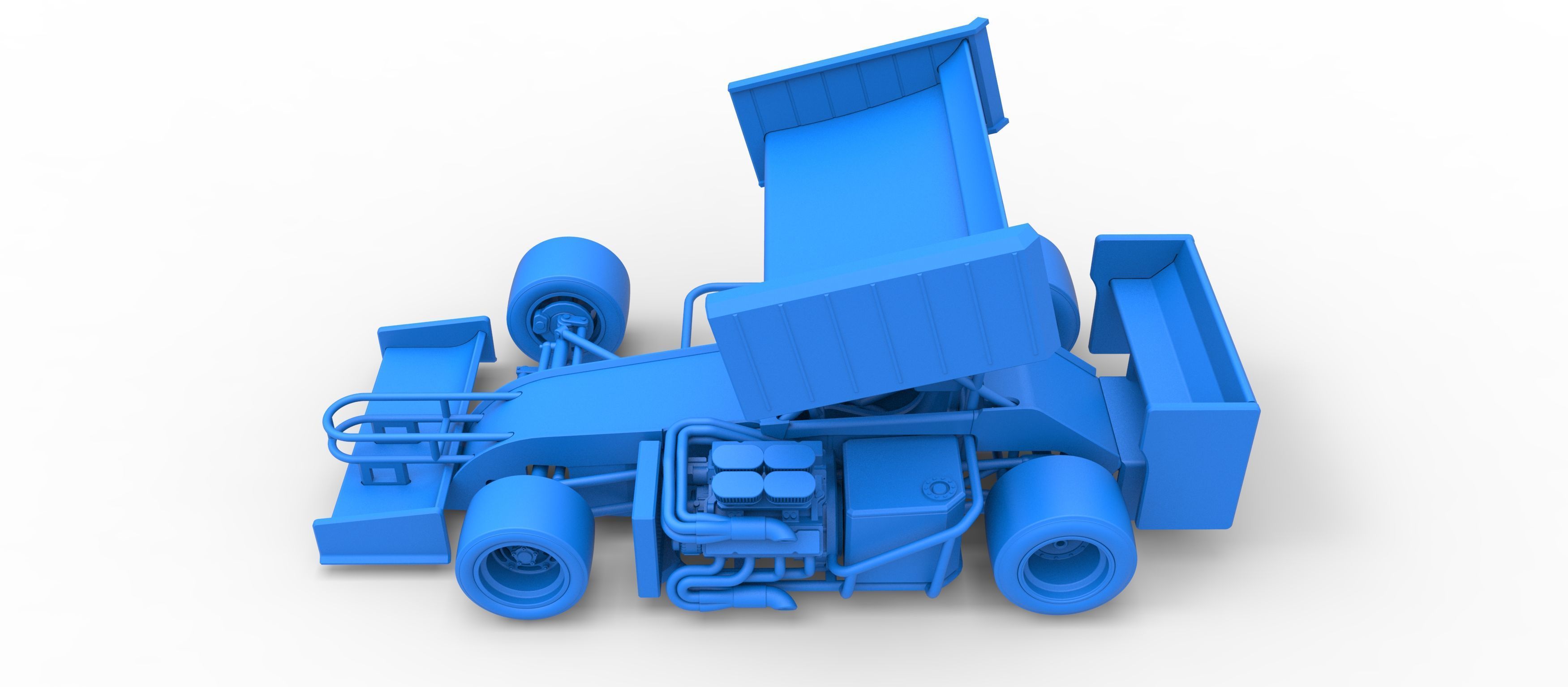 Supermodified front engine Winged race car V3 Scale 1 to 25 3D print model_37