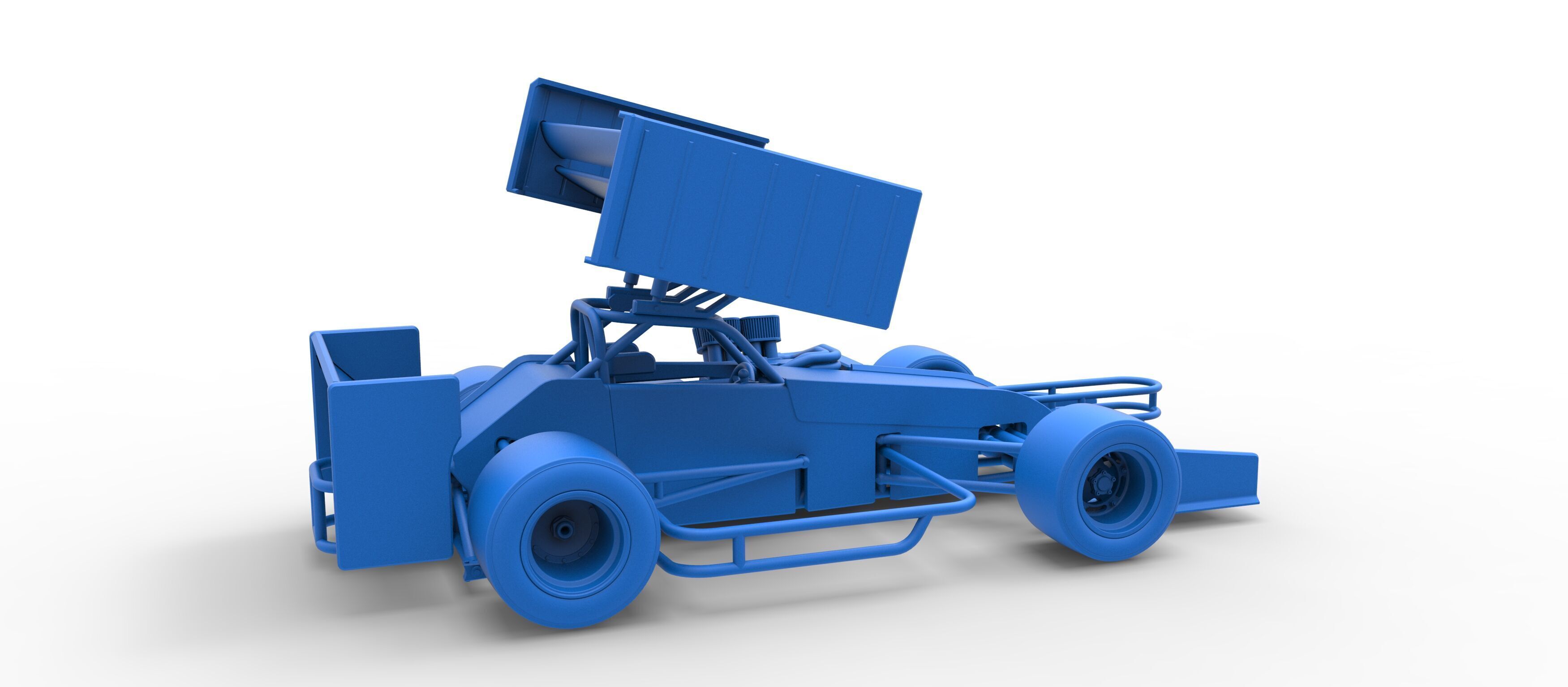 Supermodified front engine Winged race car V3 Scale 1 to 25 3D print model_47
