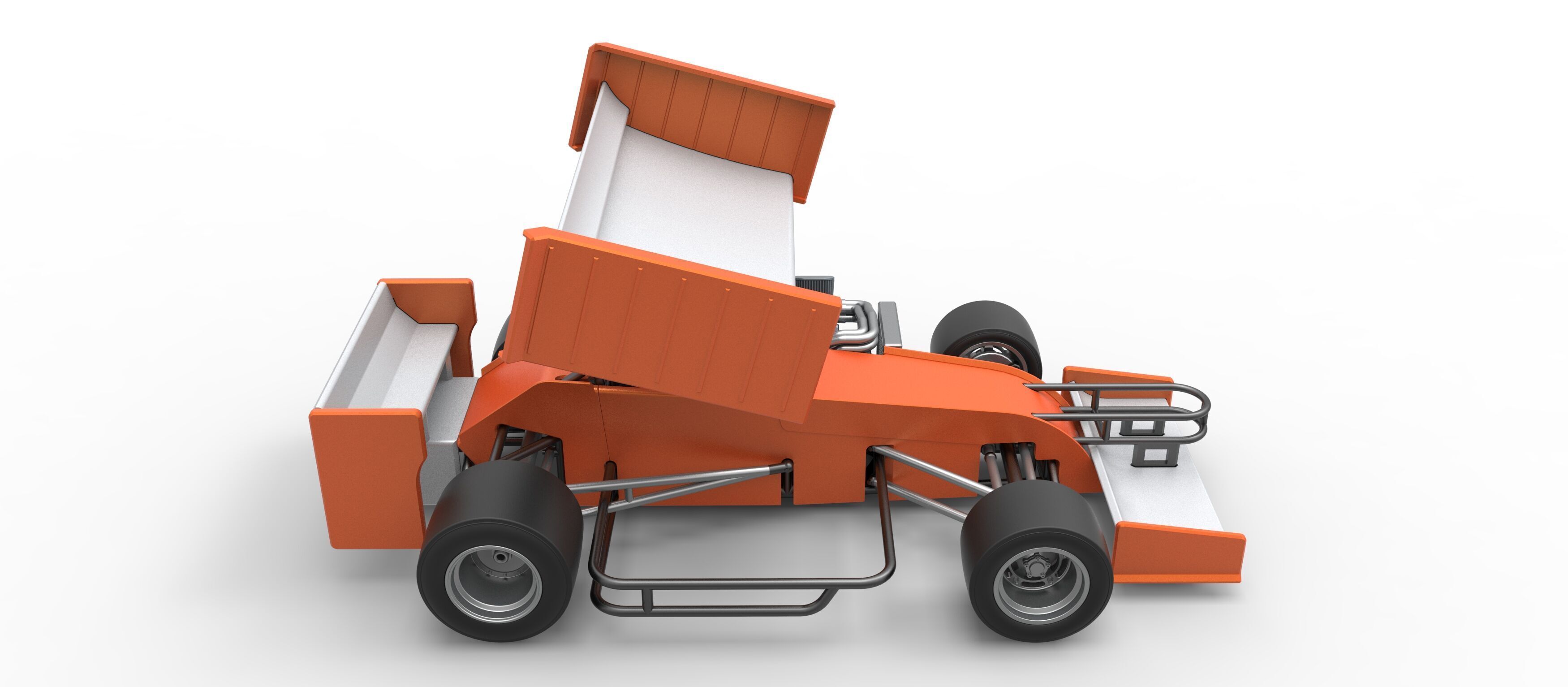 Supermodified front engine Winged race car V3 Scale 1 to 25 3D print model_23