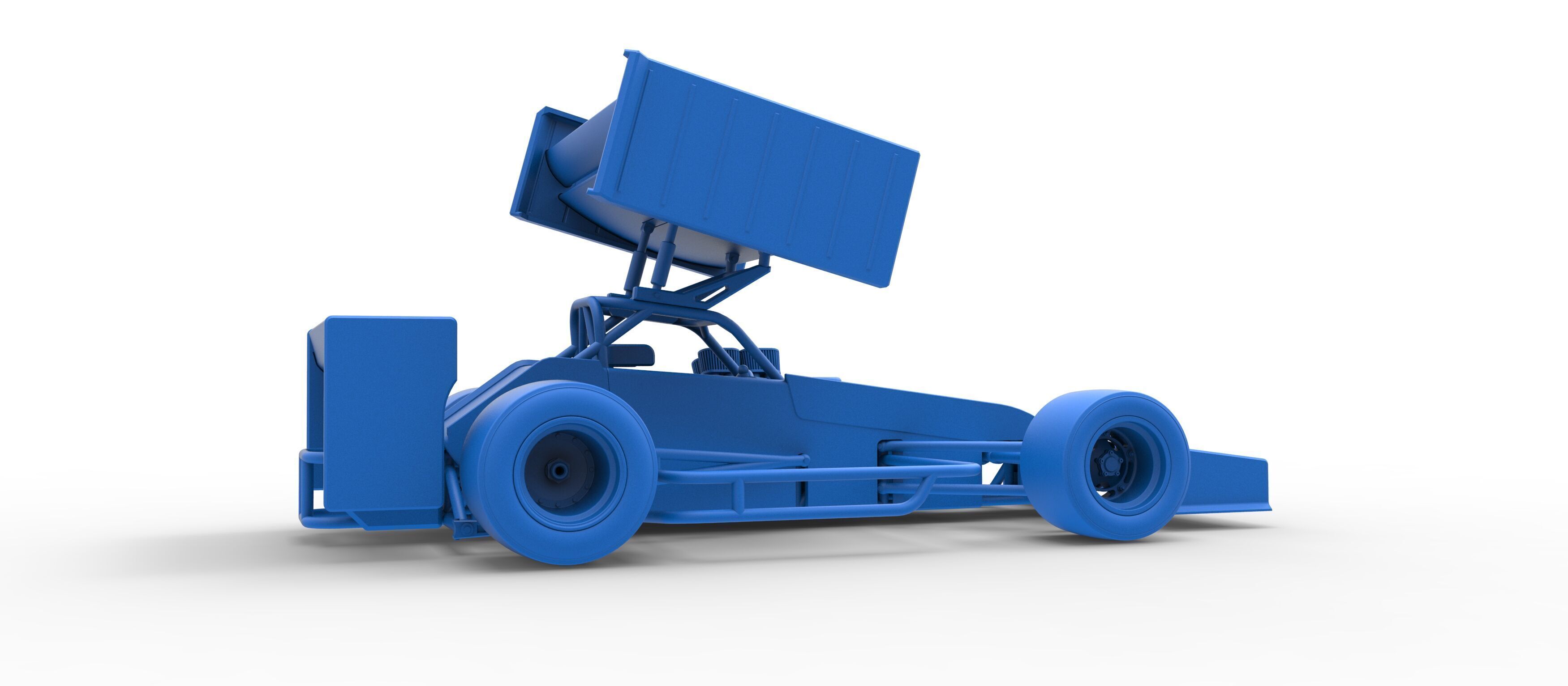 Supermodified front engine Winged race car V3 Scale 1 to 25 3D print model_48