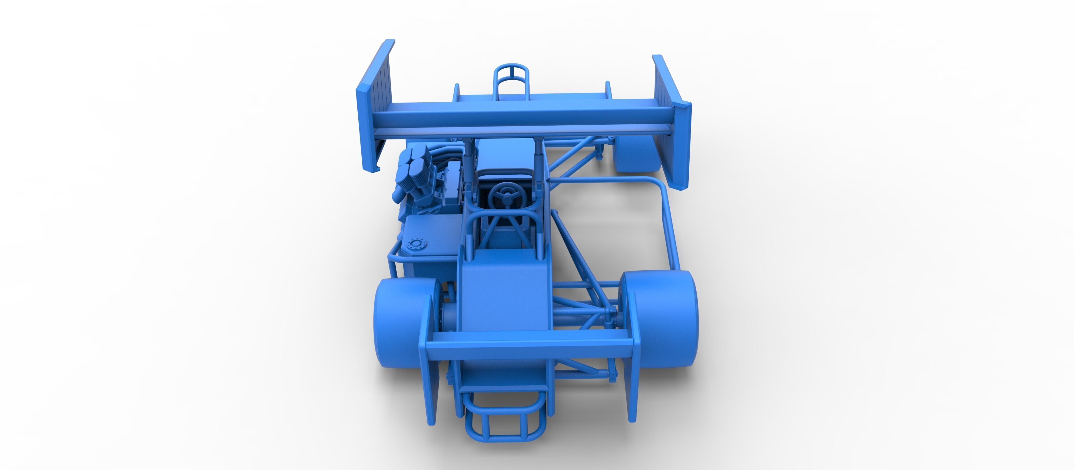 Supermodified front engine Winged race car V3 Scale 1 to 25 3D print model_44