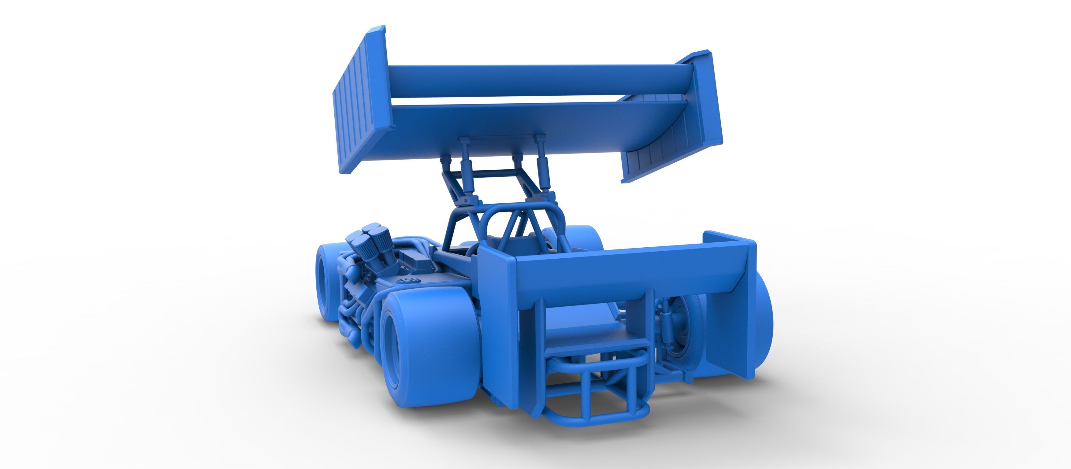 Supermodified front engine Winged race car V3 Scale 1 to 25 3D print model_41