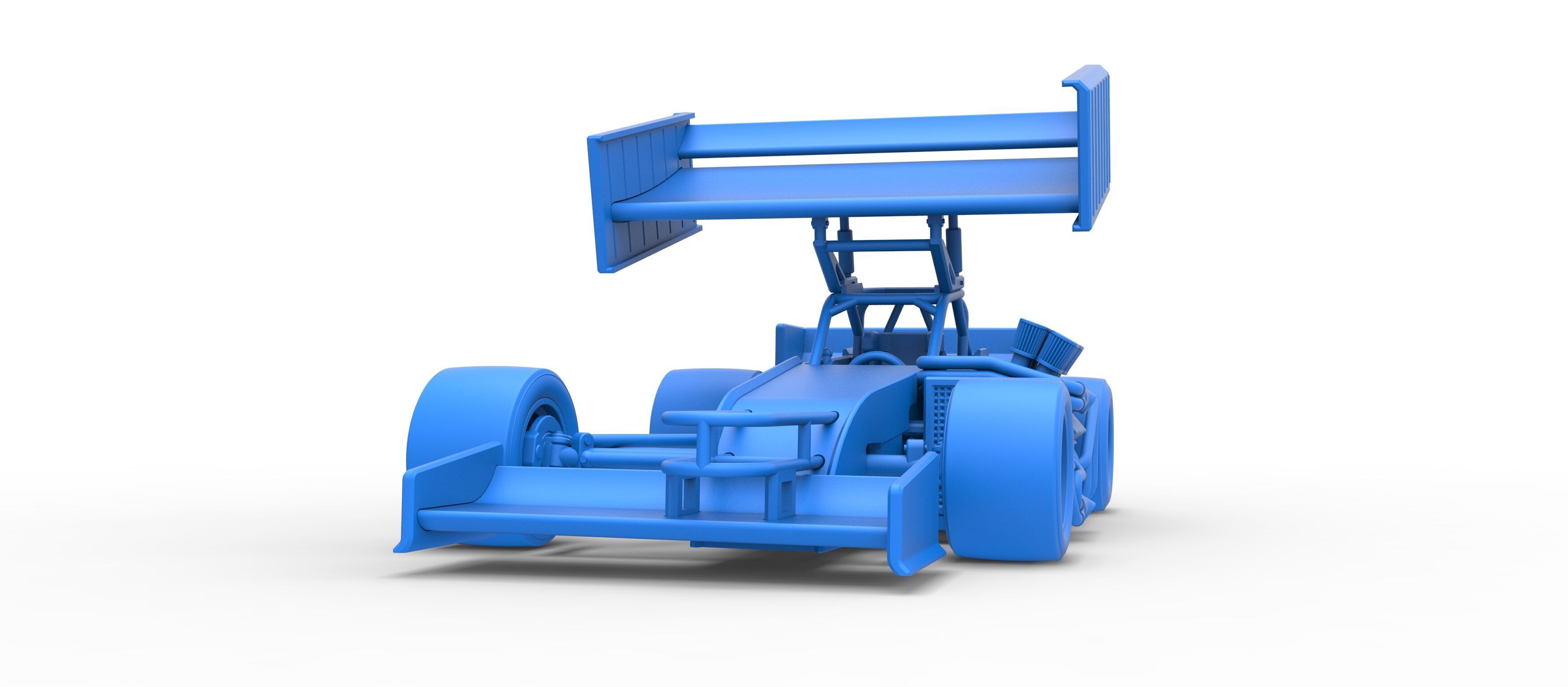 Supermodified front engine Winged race car V3 Scale 1 to 25 3D print model_33