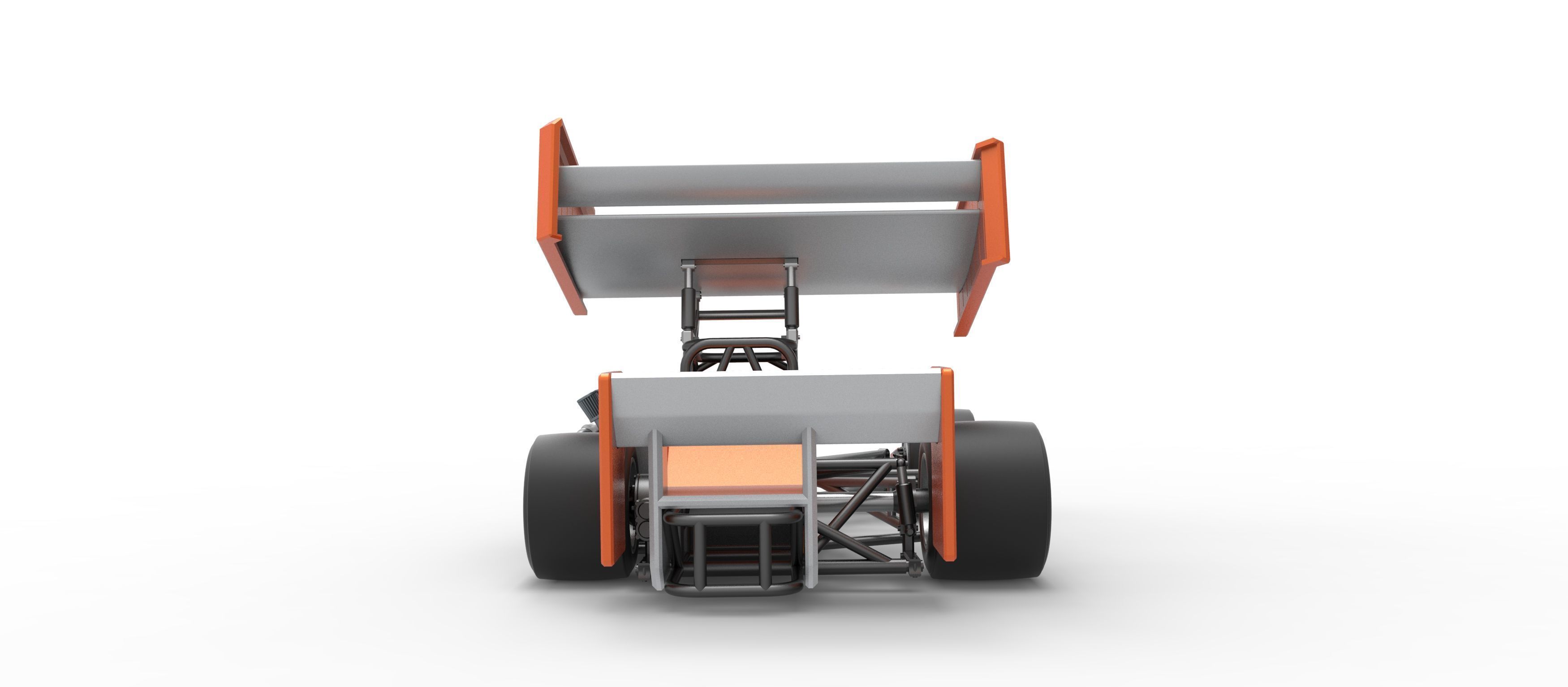 Supermodified front engine Winged race car V3 Scale 1 to 25 3D print model_16